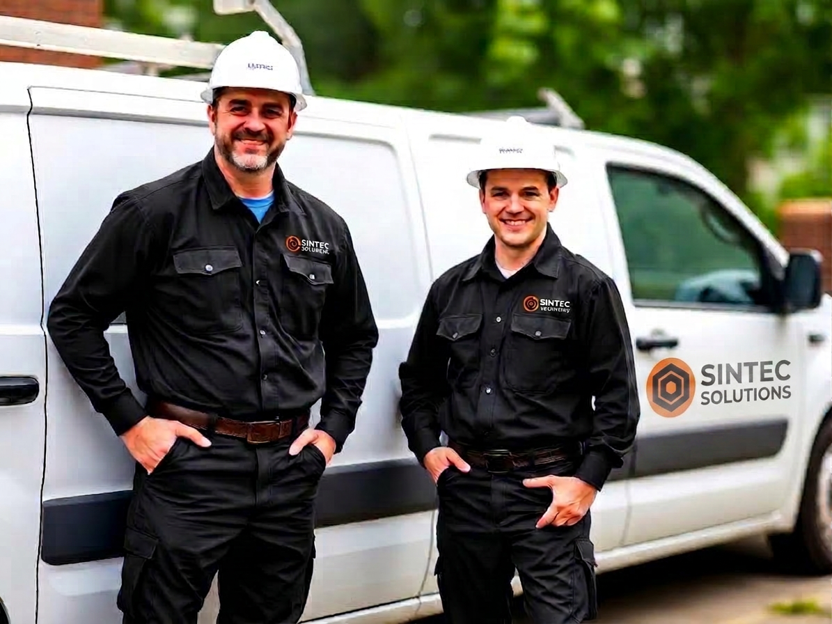 Equipe SINTEC com van de serviço